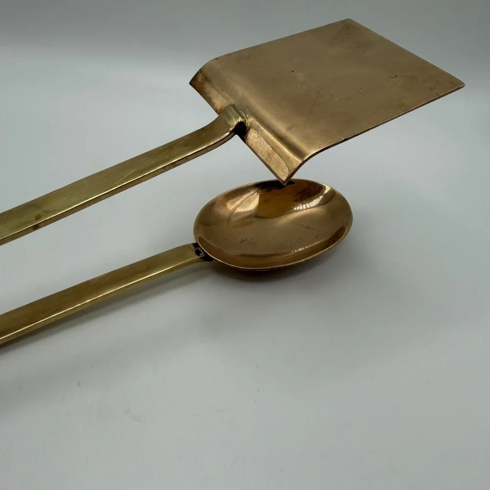 VTG Brass Serving Tongs Spoon Spatula Combo Buffet Appetizer Server Gold Tone